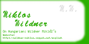 miklos wildner business card